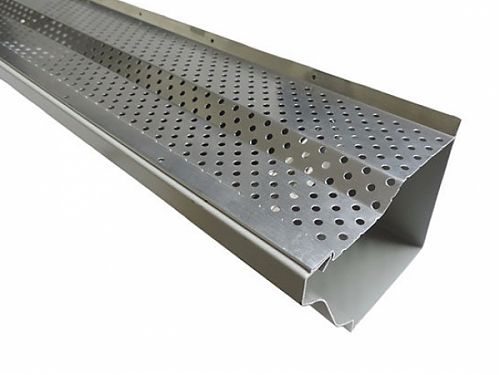 Customized Perforated Metal Aluminum Mesh Extruded Rain Gutter System Left Filter Gutter Guards Roofing Gutters 